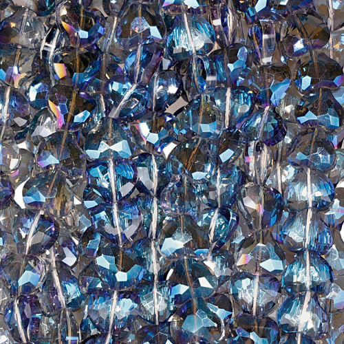 Heart Shape Glass Beads  - Sapphire Blue