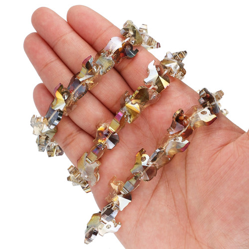 15X12mm Elephant Shape Glass Beads -  Metallic Celebration