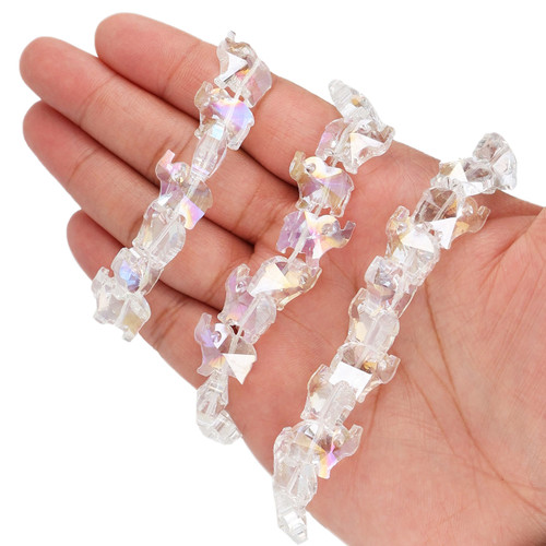 15X12mm Elephant Shape Glass Beads -  Transparent Iridescent