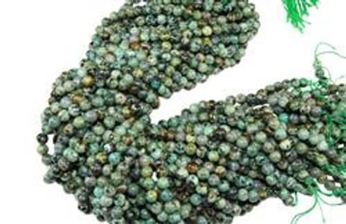 Round Smooth Beads 6mm 15 In Strand-African Turquoise