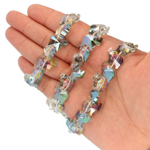 15X12mm Elephant Shape Glass Beads - Iridescent Blue