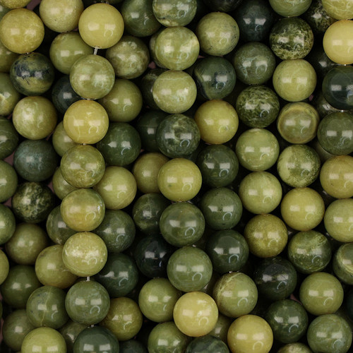 Round Smooth Beads-Natural Canada Jade