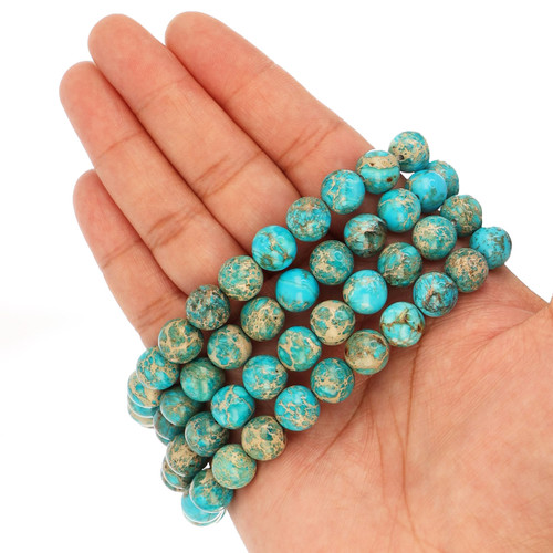 Round Smooth Gemstone Beads 10mm-Natural Imperial Jasper