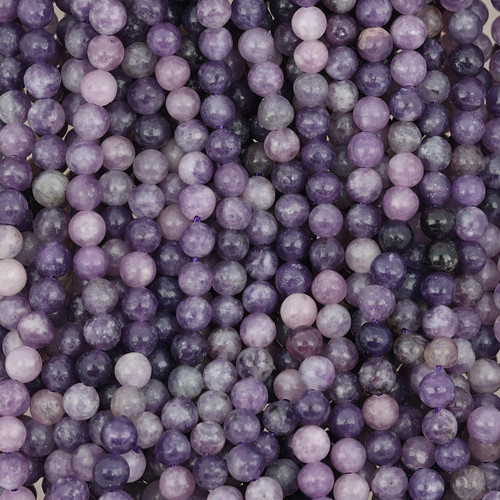 4mm Lepidolite Natural Gemstone Beads