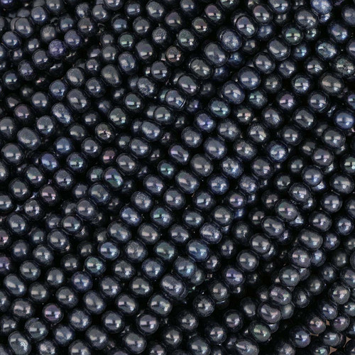 15 IN Strand of 5 - 6 mm Navy Blue Freshwater Pearls