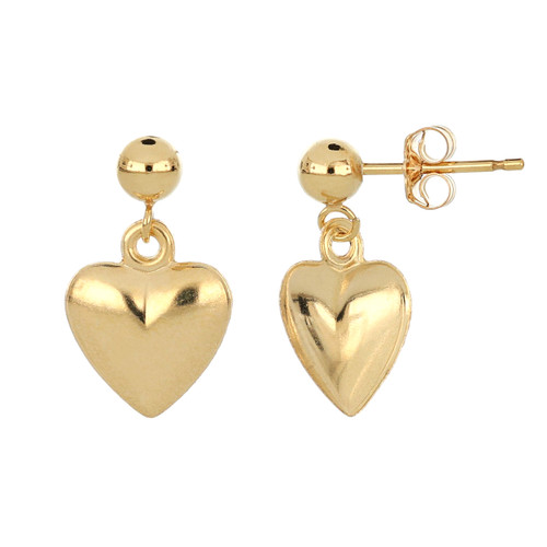 14K Gold Filled Heart Drop Earrings