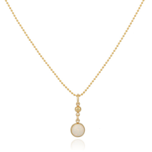 14K Gold Filled White Bello Opal Drop Necklace