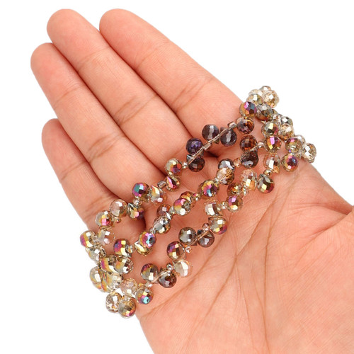 Faceted Drop Shape Glass Beads - Gold and Purple Faceted Drop Shape Glass Beads - Gold and Purple