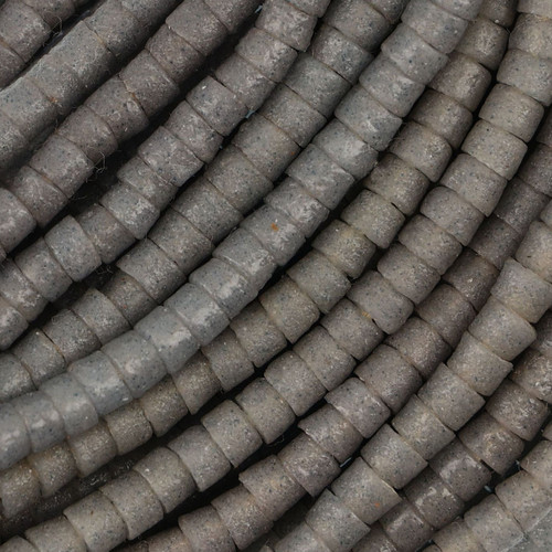 Fossil Gray African Masai Tube Beads