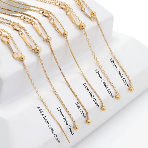 (GFN401) 14k Gold Filled 22in Assorted Adjustable Necklace.Made In USA. FREE SHIPPING