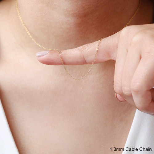 14K Gold Filled 1.3mm Cable Chain Necklace ( GFN4012170) Made In USA. FREE SHIPPING