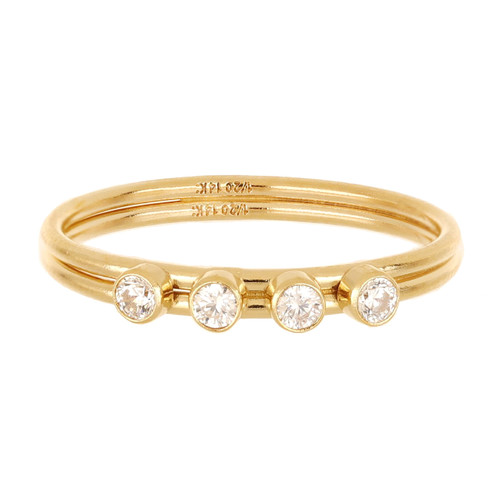 14k Gold Filled 4 2mm CZ Stacking Rings