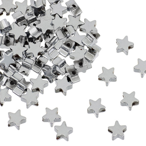 Hematite Star Beads 4mm - Silver Color