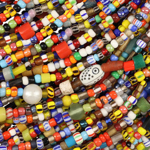 African Christmas Glass Beads Mixed Colors 3-6.5mm