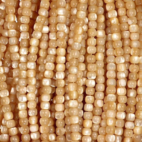 Mother of Pearl Brown Cylinder Beads 4x4mm