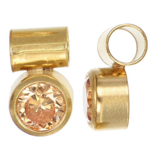 Gold Filled 3X4mm Bail With Champagne CZ Bezel