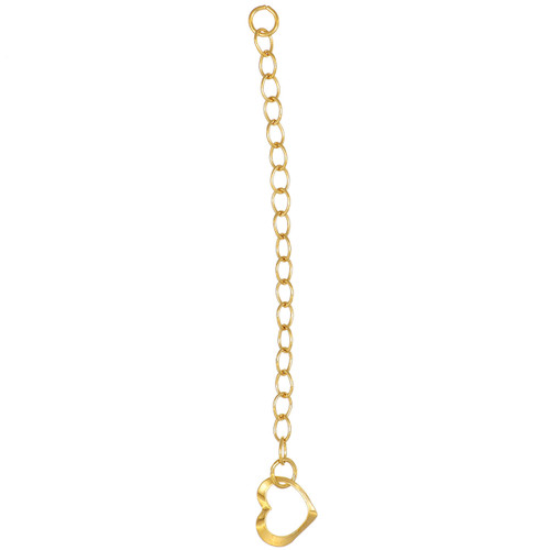 14k Gold Filled 3.5mm Chain Extender w/ Floating Heart