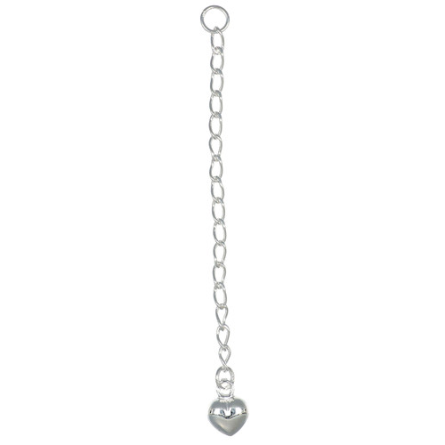 Sterling Silver 3.3mm Chain Extender w/Puffed Heart