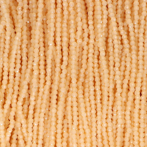 Round Faceted Glass Beads 2mm-Creamy Apricot