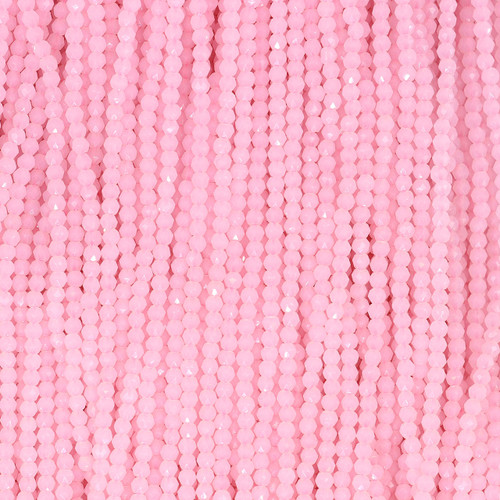 Round Faceted Glass Beads 2mm-Pink