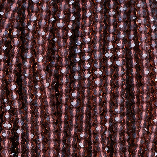 Rondelle Faceted Glass Beads 4mm Byzantine Purple
