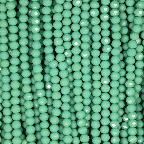 Rondelle Faceted Glass Beads 4mm -Seafoam Green