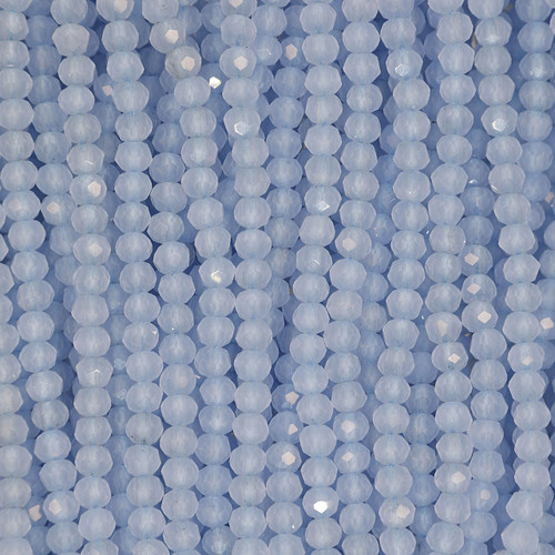 Rondelle Faceted Glass Beads 4mm- Light Icy Blue
