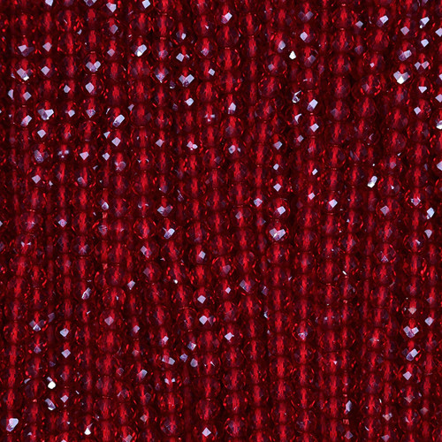 Round Faceted Glass Beads 3mm- Maroon