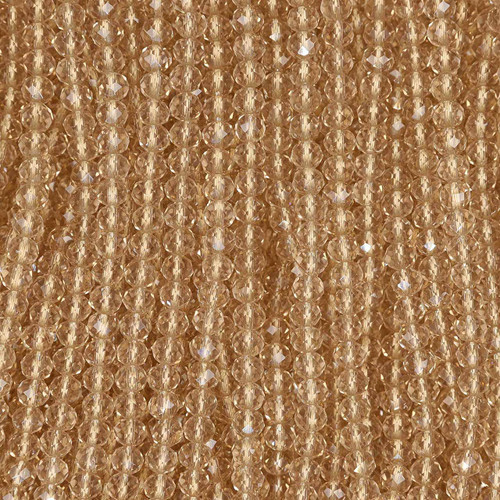 Round Faceted Glass Beads 4mm- Champagne Brown