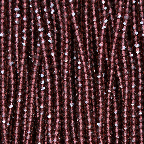Round Faceted Glass Beads 3mm- Mauve Brown