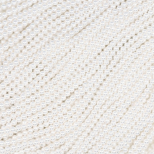 Crystal Glass Pearls 3mm- White
