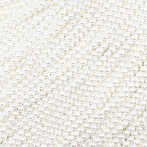 Crystal Glass Pearls 4mm -White