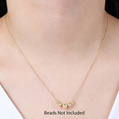 14K Gold Filled Add-A-Bead 1.1mm Cable Chain Necklace