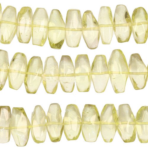 Chip Smooth Gemstone Beads 6x16mm 15 1/2 IN Strand-Heated Lemon Quartz
