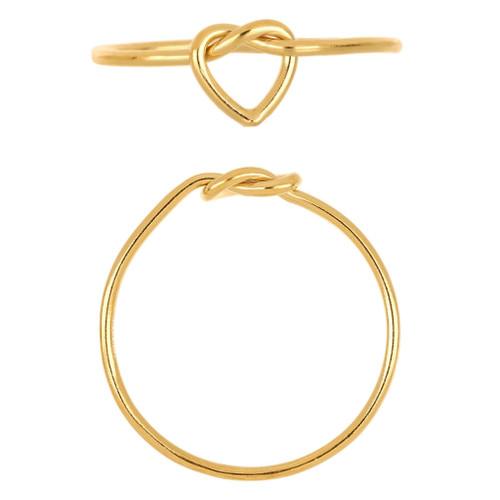 14K Gold Filled Heart Love Knot Ring Size 7
