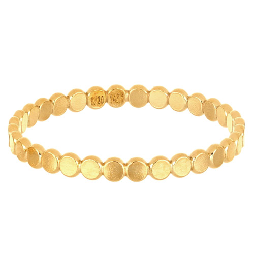 14k Gold Filled Flat Beaded Ring Size 7