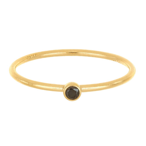 14k Gold Filled Black CZ Stacking Ring Size 6