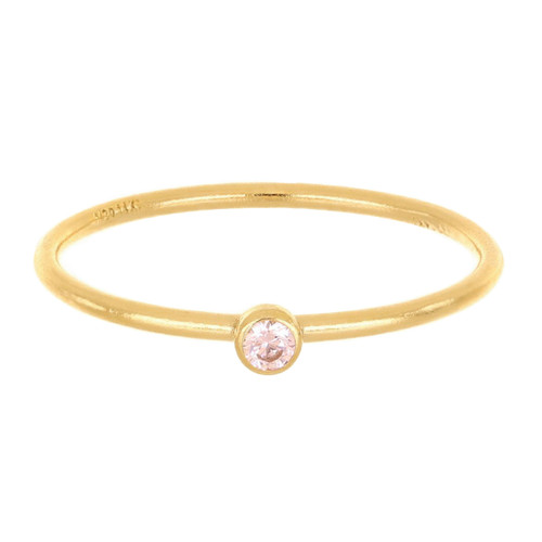 14k Gold Filled Pink CZ Stacking Ring Size 6