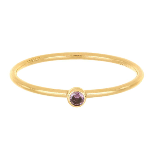 14k Gold Filled Purple CZ Stacking Ring Size 5