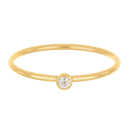 14k Gold Filled Clear CZ Stacking Ring Size 6