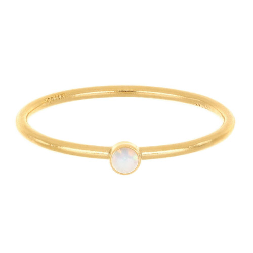 14k Gold Filled White Bello Opal Stacking Ring Size 5