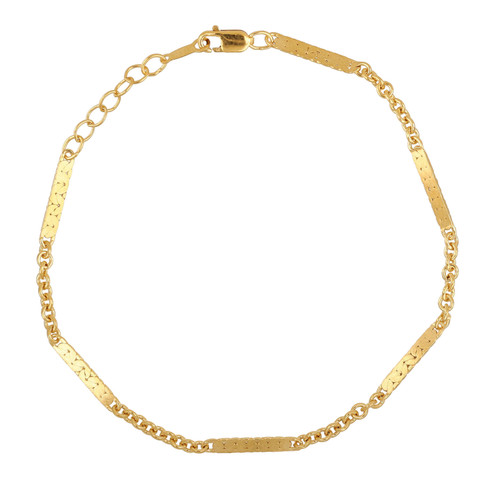 14k Gold Filled Dapped Cable Chain Bracelet