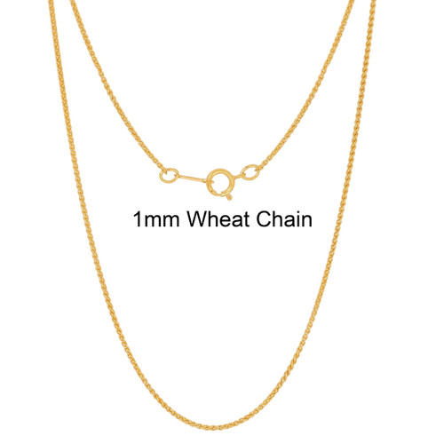 16 IN 14k Gold Filled 1.0mm Wheat Chain Necklace