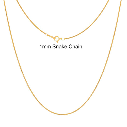 16 IN 14k Gold Filled 1.0mm Snake Chain Necklace