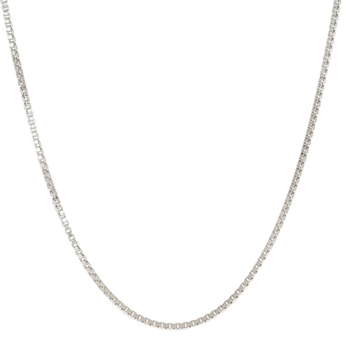 Sterling Silver 22” 1mm Rhodium Plated Box Chain Necklace