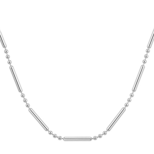 Sterling Silver 14" 10.25 mm Ball & Bar Chain Necklace