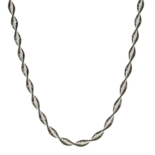Sterling Silver 20” 3.5mm Two-Tone Twisted Magic Necklace