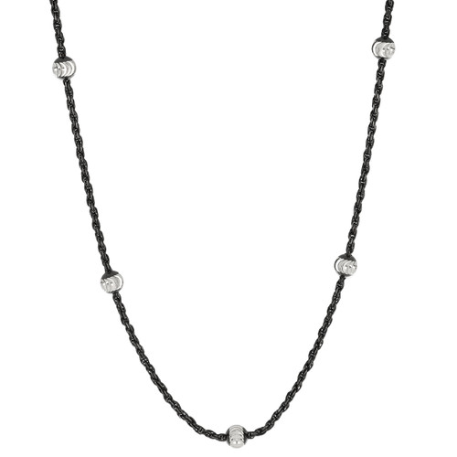 Sterling Silver 16” 1.3mm Two-Tone Rope Necklace