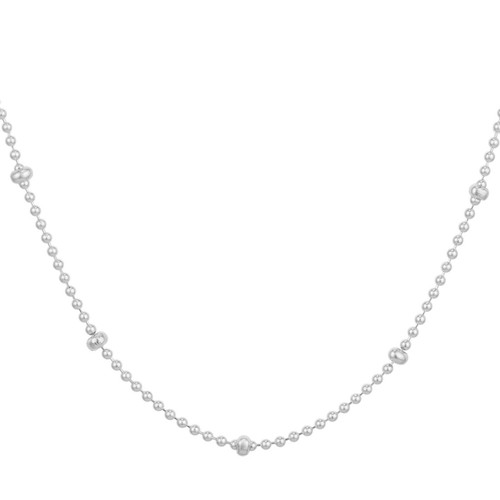 Sterling Silver 16" Stud Ball Chain Necklace