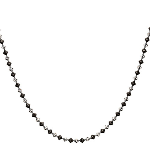 Sterling Silver 20” 3.3mm Black Rhodium Plated Dreidel Necklace